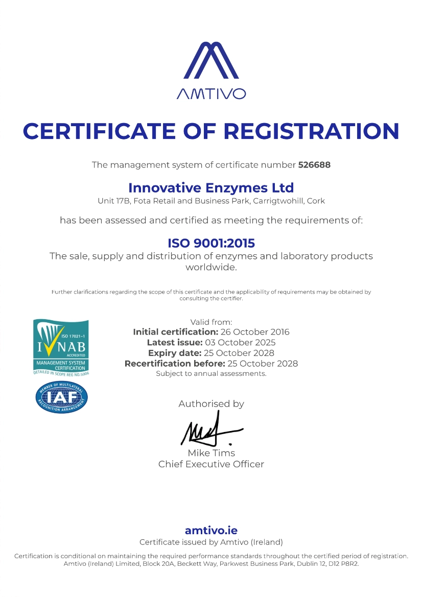 IVE ISO 9001 2015 Cert valid until 25 October 2028